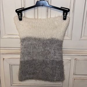 White, Light Grey, and Dark Grey Ombré Scarf